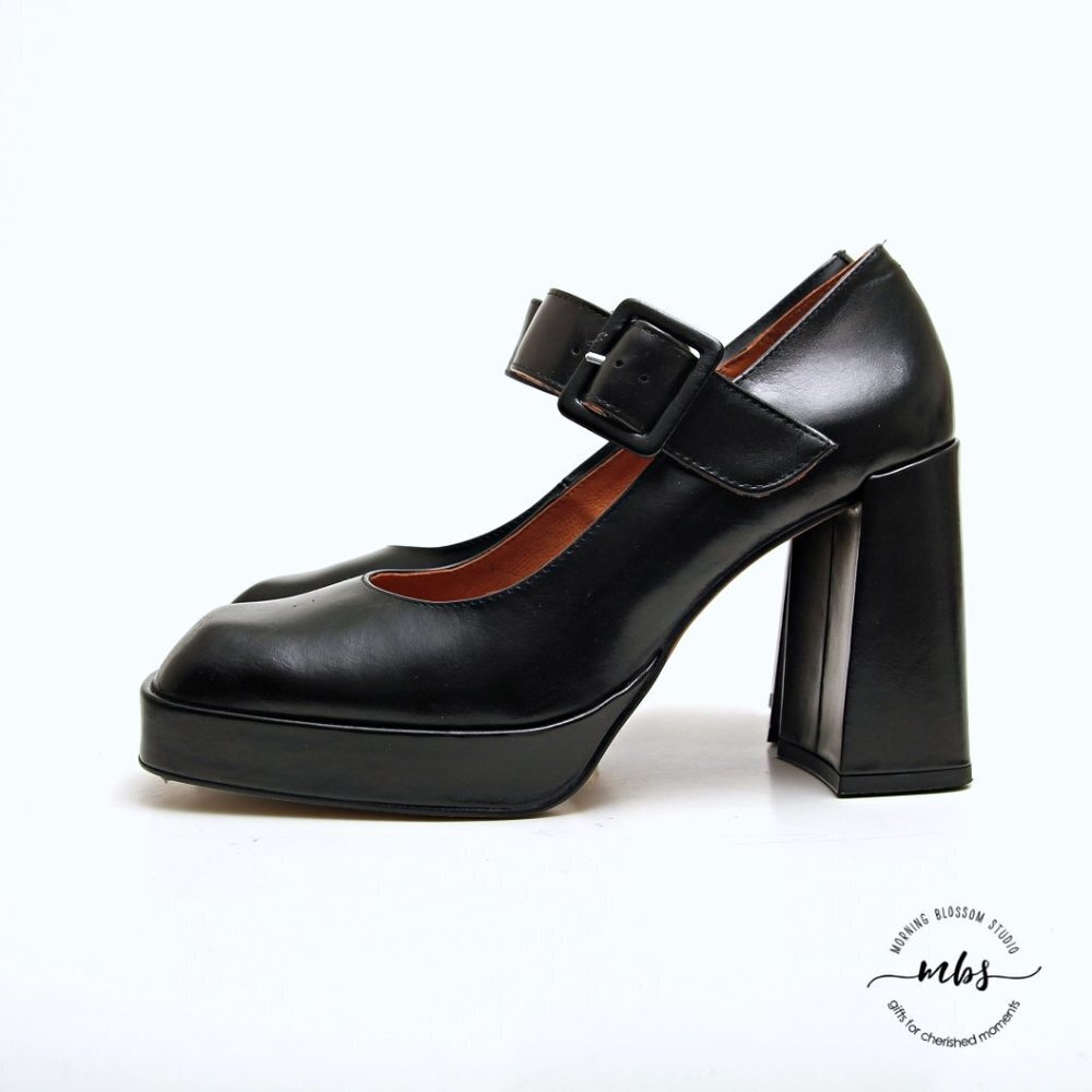 NWT Jonak Paris Mary Jane Block Heels Leather‎ Platform - Picture 4 of 15